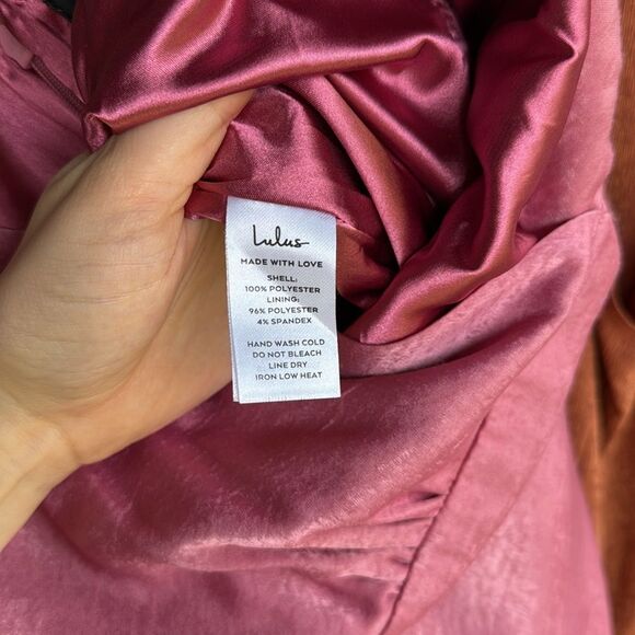 NWT Lulus Endless Elegance Marsala Satin Sleeveless Maxi Dress Size Large - Picture 10 of 11